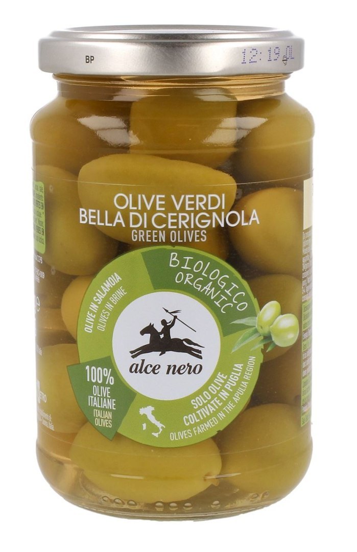 Grüne Oliven Bella Di BIO-Stein Cerignola Naturkostladen Green - - > Spoon Mit NERO 350g ALCE (włoskie produkty)
